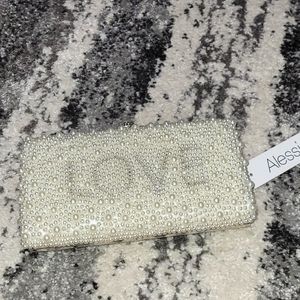 NWT Love pearl clutch